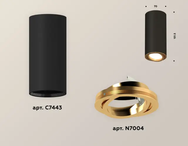 Точечный светильник Ambrella Light XS7443004 — черный, ракурс 3