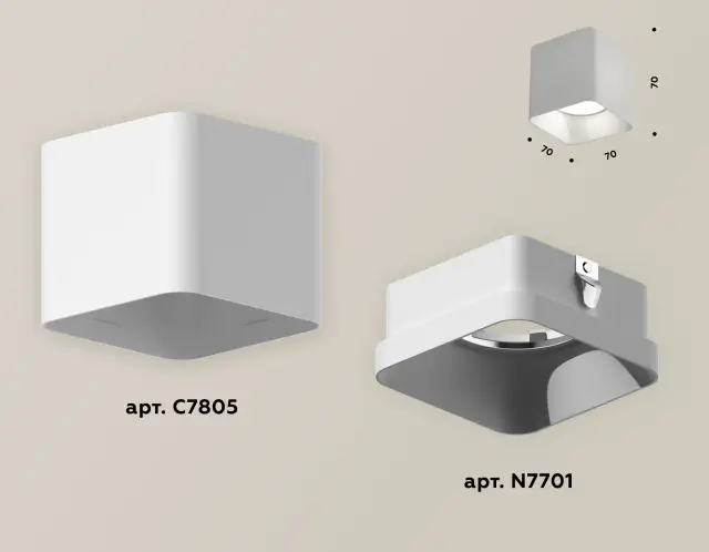 Точечный светильник Ambrella Light XS7805001 — белый, ракурс 3