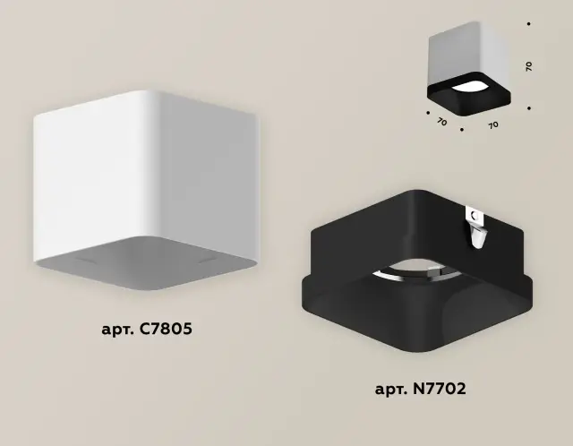 Точечный светильник Ambrella Light XS7805002 — белый, ракурс 3
