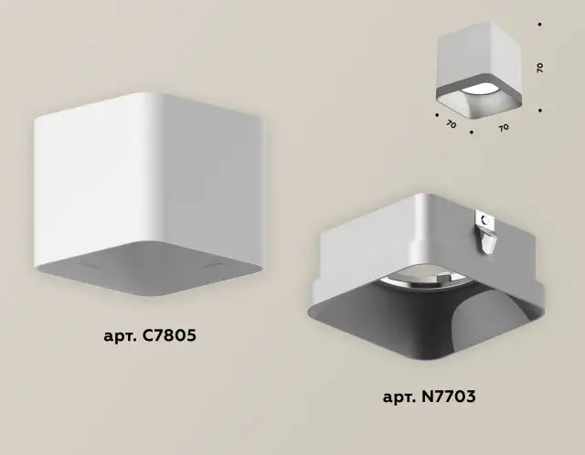 Точечный светильник Ambrella Light XS7805003 — белый, ракурс 3