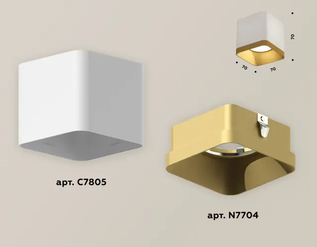 Точечный светильник Ambrella Light XS7805004 — белый, ракурс 3
