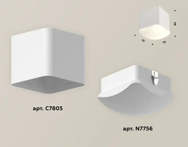Точечный светильник Ambrella Light XS7805041 — белый, ракурс 3