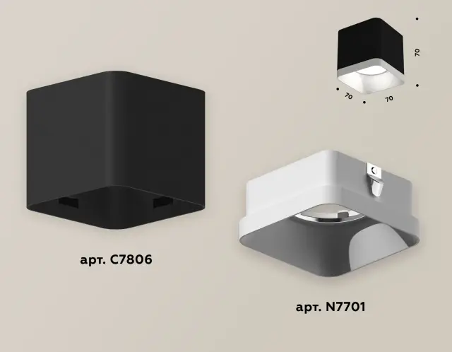 Точечный светильник Ambrella Light XS7806001 — черный, ракурс 3
