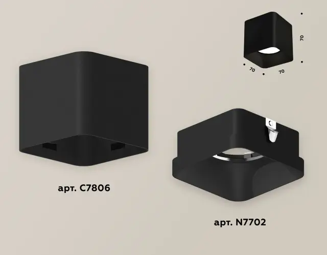 Точечный светильник Ambrella Light XS7806002 — черный, ракурс 3