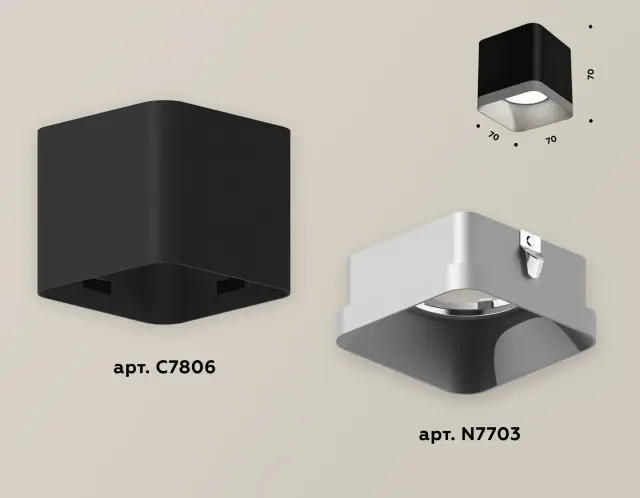 Точечный светильник Ambrella Light XS7806003 — черный, ракурс 3