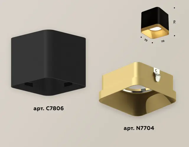 Точечный светильник Ambrella Light XS7806004 — черный, ракурс 3