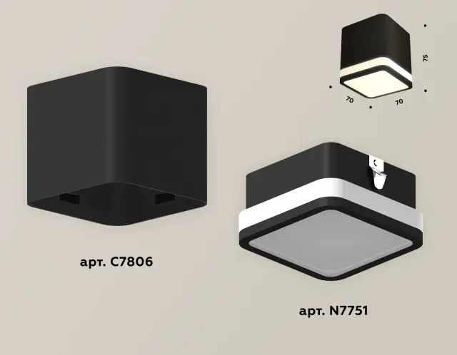 Точечный светильник Ambrella Light XS7806030 — черный, ракурс 3