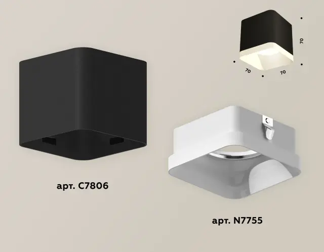 Точечный светильник Ambrella Light XS7806040 — черный, ракурс 3