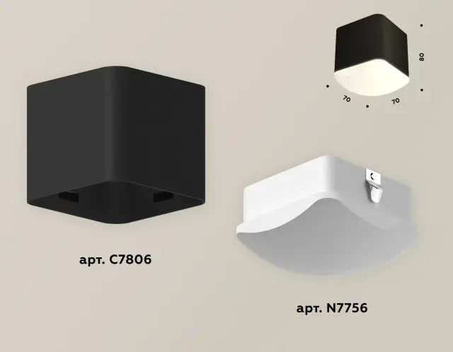 Точечный светильник Ambrella Light XS7806041 — черный, ракурс 3