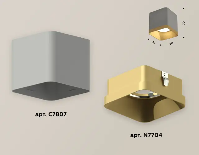 Точечный светильник Ambrella Light XS7807004 — серый, ракурс 3