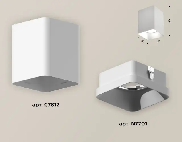 Точечный светильник Ambrella Light XS7812001 — белый, ракурс 3