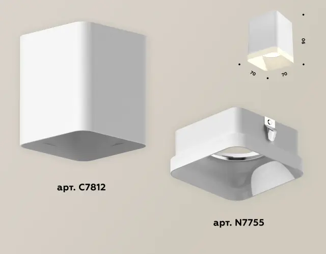 Точечный светильник Ambrella Light XS7812021 — белый, ракурс 3