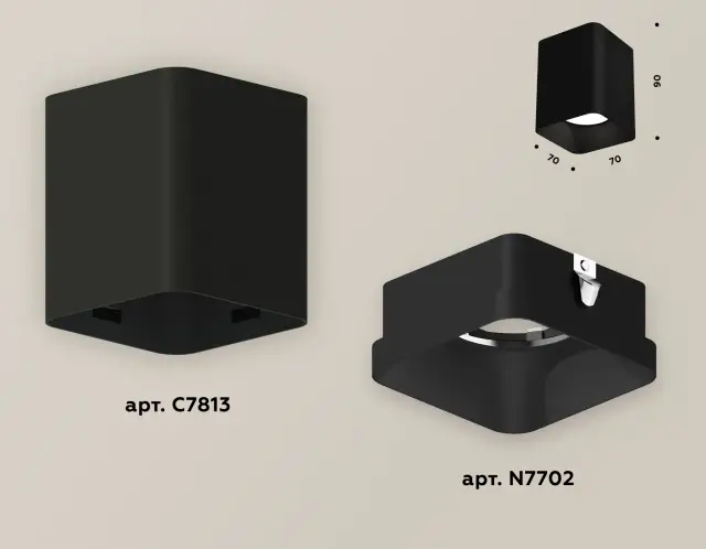 Точечный светильник Ambrella Light XS7813002 — черный, ракурс 3