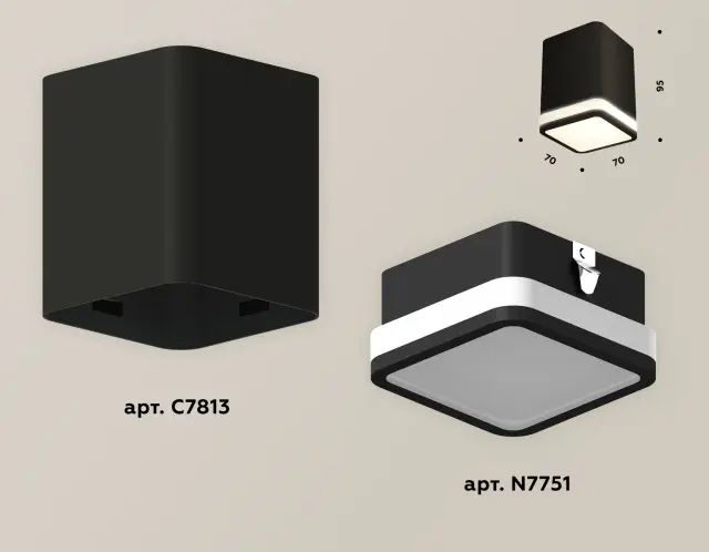 Точечный светильник Ambrella Light XS7813020 — черный, ракурс 3