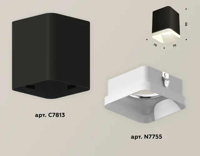 Точечный светильник Ambrella Light XS7813021 — черный, ракурс 3