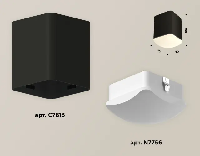 Точечный светильник Ambrella Light XS7813022 — черный, ракурс 3