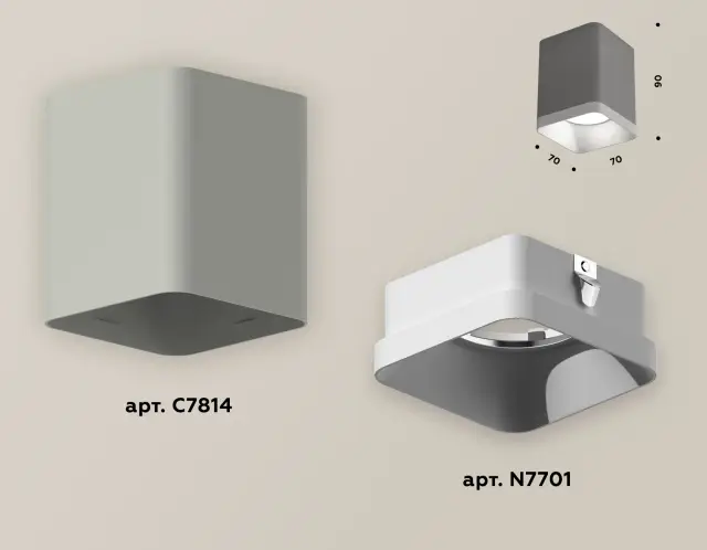 Точечный светильник Ambrella Light XS7814001 — серый, ракурс 3