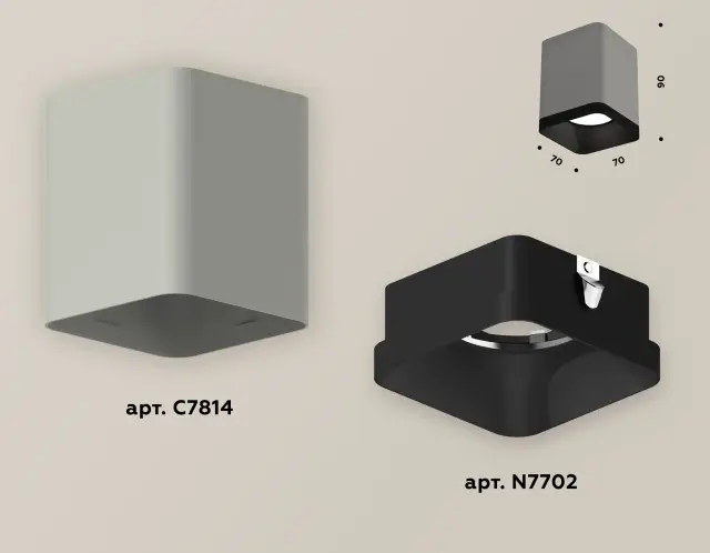 Точечный светильник Ambrella Light XS7814002 — серый, ракурс 3