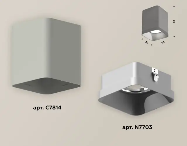 Точечный светильник Ambrella Light XS7814003 — серый, ракурс 3