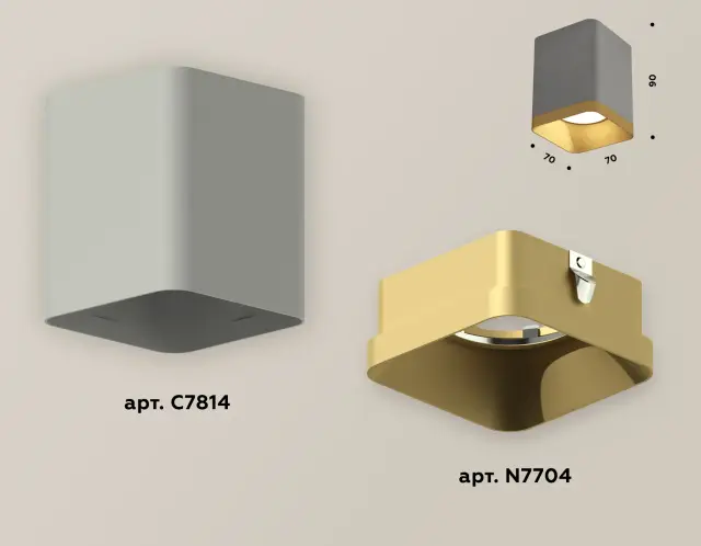 Точечный светильник Ambrella Light XS7814004 — серый, ракурс 3