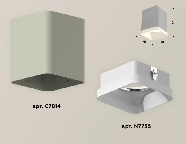 Точечный светильник Ambrella Light XS7814010 — серый, ракурс 3