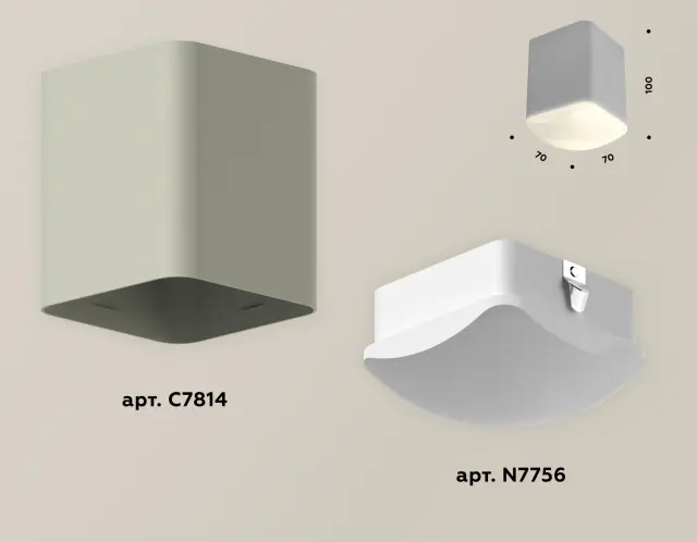 Точечный светильник Ambrella Light XS7814011 — серый, ракурс 3