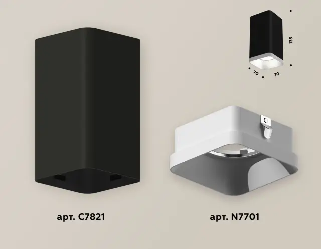 Точечный светильник Ambrella Light XS7821001 — черный, ракурс 3