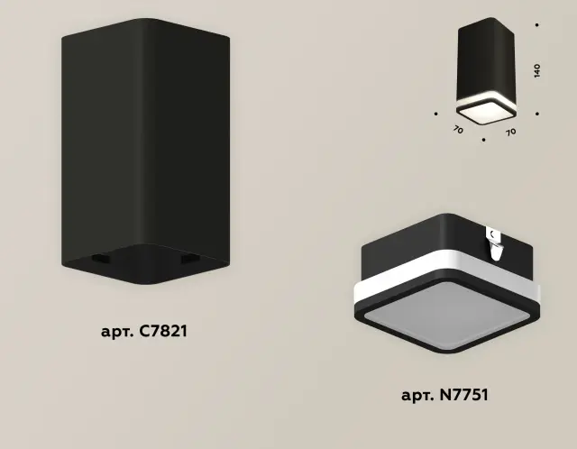 Точечный светильник Ambrella Light XS7821020 — черный, ракурс 3