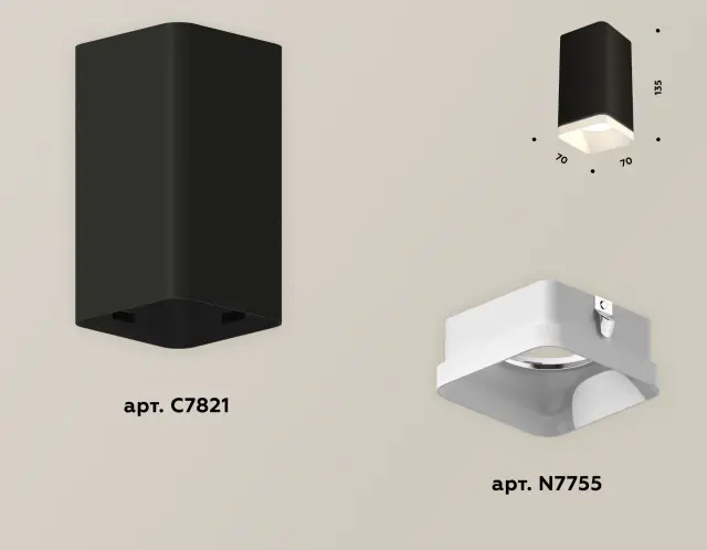 Точечный светильник Ambrella Light XS7821021 — черный, ракурс 3