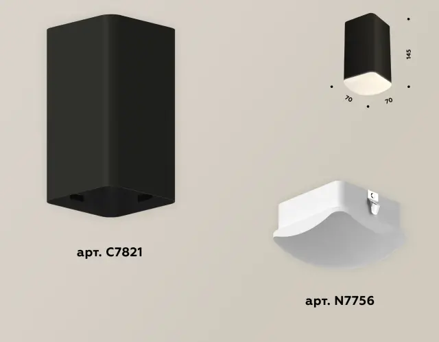 Точечный светильник Ambrella Light XS7821022 — черный, ракурс 3