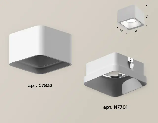 Точечный светильник Ambrella Light XS7832001 — белый, ракурс 3