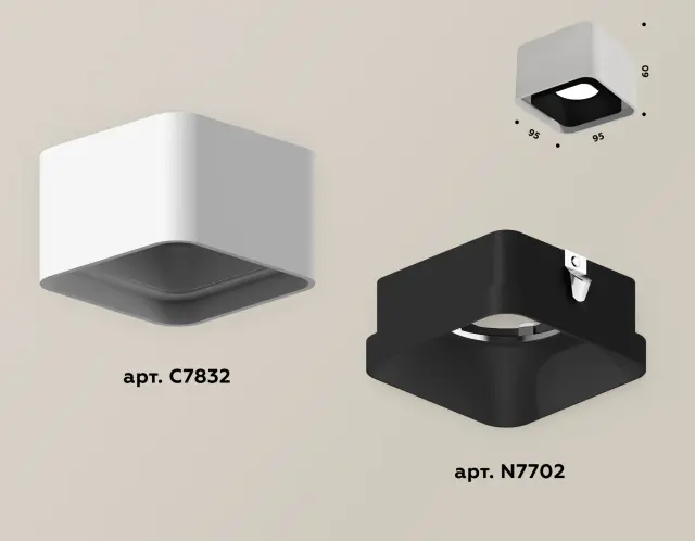 Точечный светильник Ambrella Light XS7832002 — белый, ракурс 3