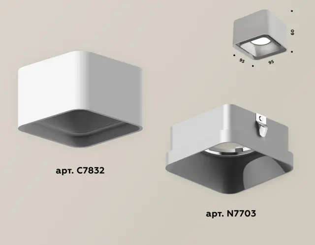 Точечный светильник Ambrella Light XS7832003 — белый, ракурс 3