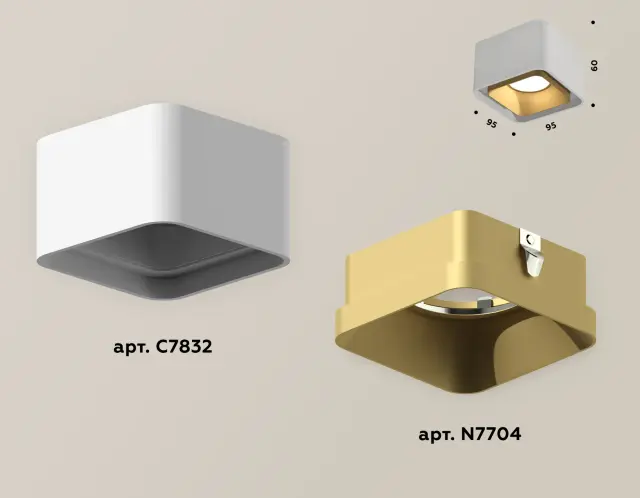 Точечный светильник Ambrella Light XS7832004 — белый, ракурс 3