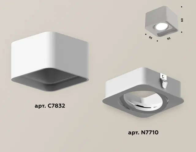Точечный светильник Ambrella Light XS7832010 — белый, ракурс 3