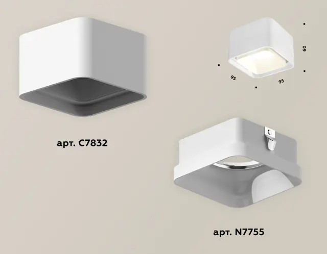 Точечный светильник Ambrella Light XS7832021 — белый, ракурс 3