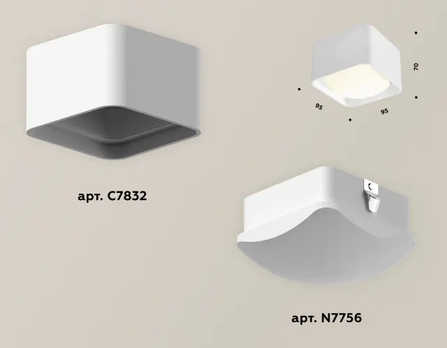Точечный светильник Ambrella Light XS7832022 — белый, ракурс 3