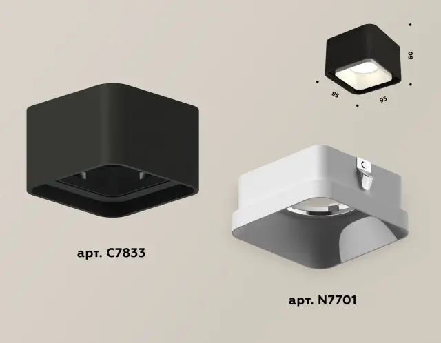 Точечный светильник Ambrella Light XS7833001 — черный, ракурс 3