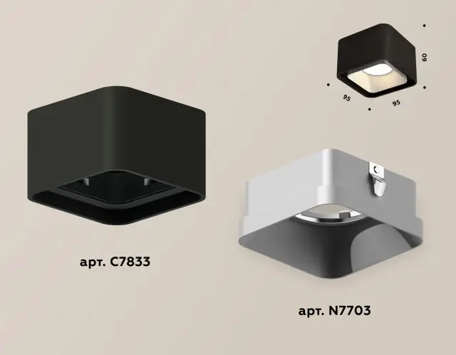 Точечный светильник Ambrella Light XS7833003 — черный, ракурс 3
