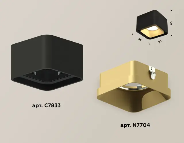 Точечный светильник Ambrella Light XS7833004 — черный, ракурс 3