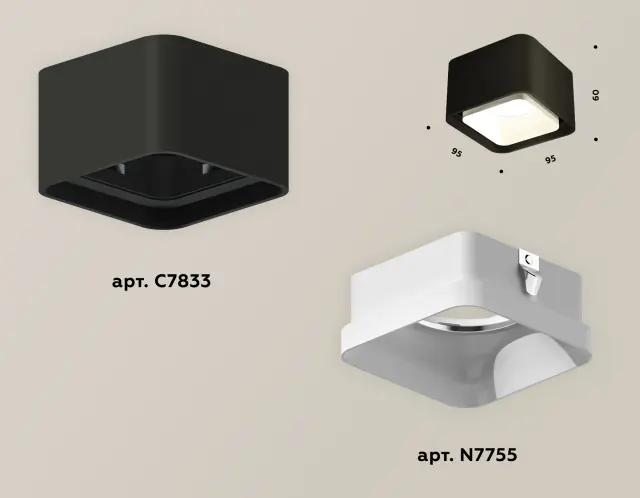 Точечный светильник Ambrella Light XS7833021 — черный, ракурс 3
