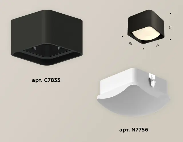 Точечный светильник Ambrella Light XS7833022 — черный, ракурс 3