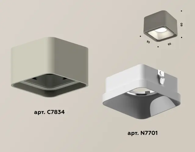 Точечный светильник Ambrella Light XS7834001 — серый, ракурс 3