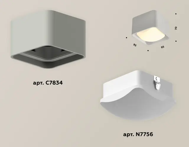 Точечный светильник Ambrella Light XS7834011 — серый, ракурс 3