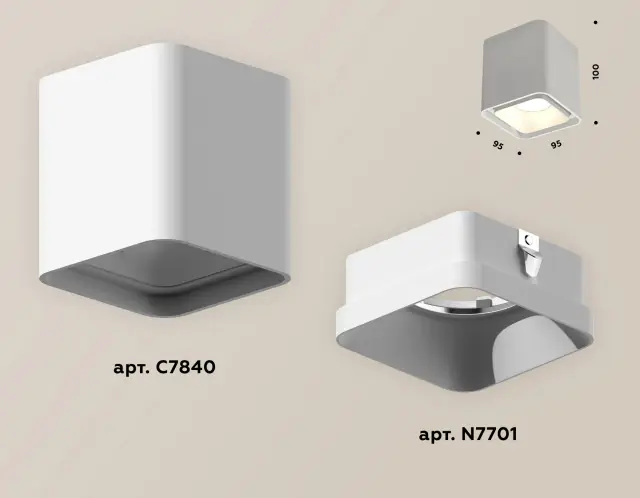 Точечный светильник Ambrella Light XS7840001 — белый, ракурс 3