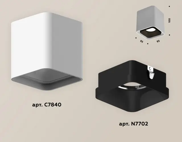Точечный светильник Ambrella Light XS7840002 — белый, ракурс 3