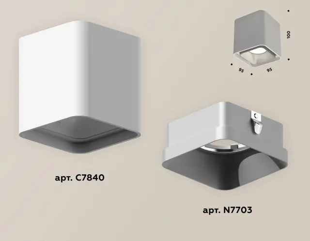 Точечный светильник Ambrella Light XS7840003 — белый, ракурс 3
