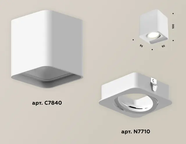Точечный светильник Ambrella Light XS7840010 — белый, ракурс 3