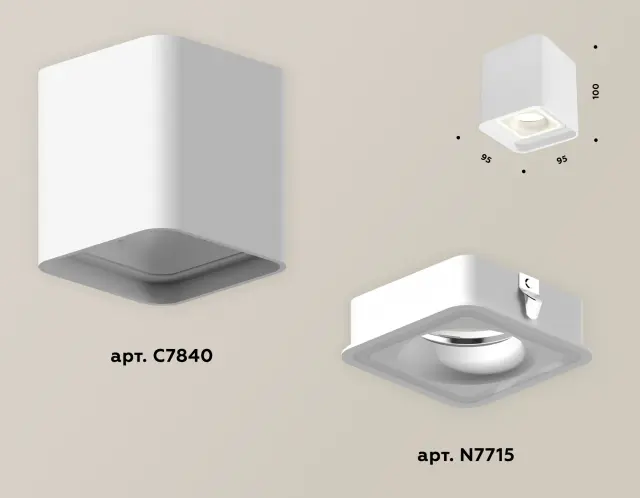 Точечный светильник Ambrella Light XS7840020 — белый, ракурс 3