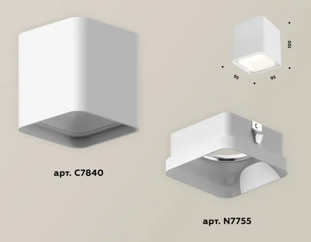 Точечный светильник Ambrella Light XS7840021 — белый, ракурс 3